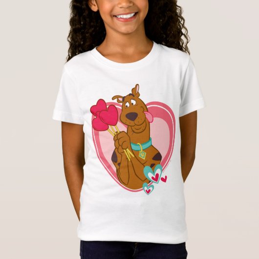 Scooby-Doo Holding Heart Lolipops T-Shirt (Vorderseite)