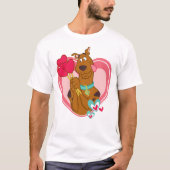 Scooby-Doo Holding Heart Lolipops T-Shirt (Vorderseite)