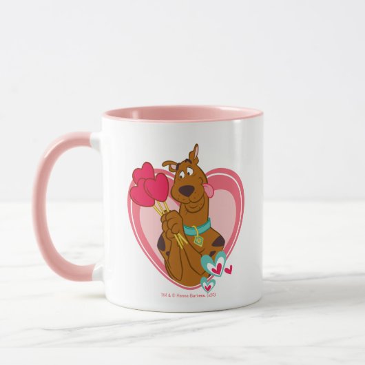Scooby-Doo Holding Heart Lolipops Tasse (Links)