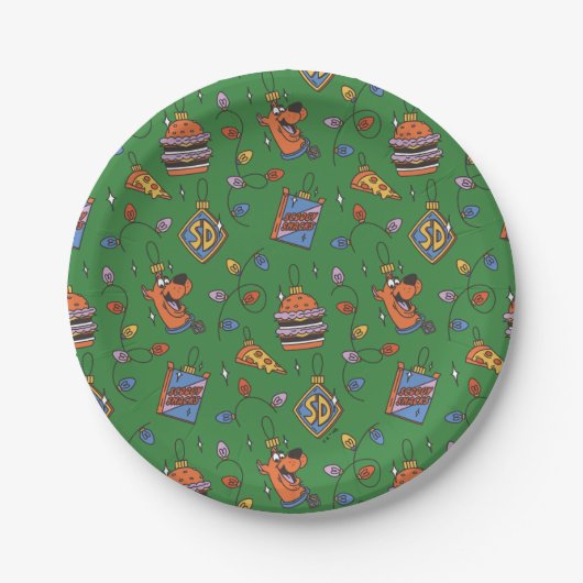Scooby-Doo Holiday Snack Lichtermuster Pappteller (Vorderseite)