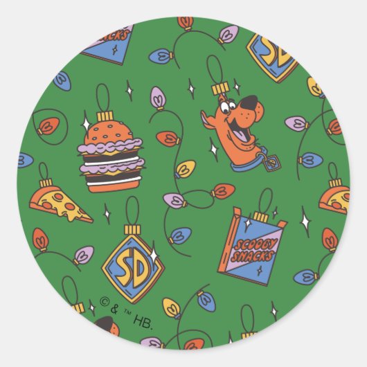 Scooby-Doo Holiday Snack Lichtermuster Runder Aufkleber (Vorderseite)