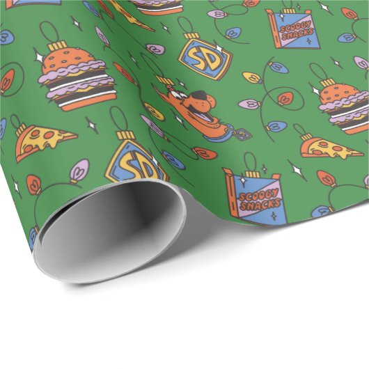 Scooby-Doo Holiday Snack Lights Pattern Geschenkpapier (Rolleneckpunkt)