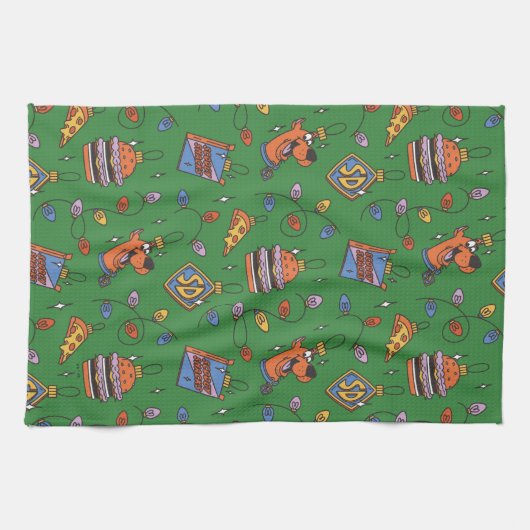 Scooby-Doo Holiday Snack Lights Pattern Geschirrtuch (Horizontal)