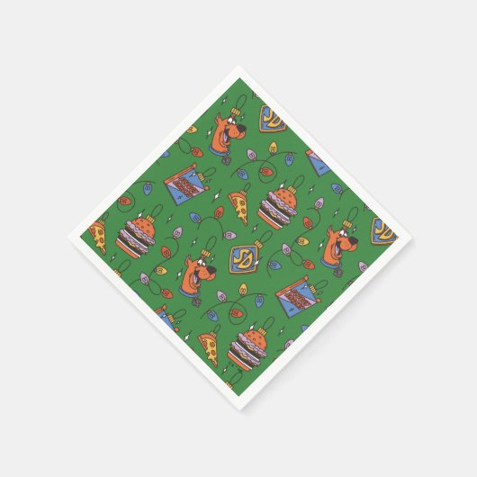 Scooby-Doo Holiday Snack Lights Pattern Serviette (Ecke)