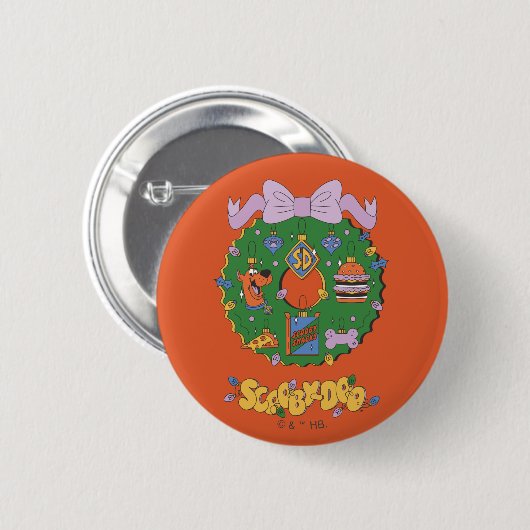 Scooby-Doo Holiday Snack Wreath Graphic Button (Vorne & Hinten)
