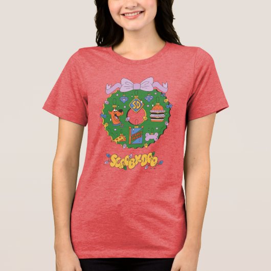 Scooby-Doo Holiday Snack Wreath Graphic Tri-Blend Shirt (Vorderseite)