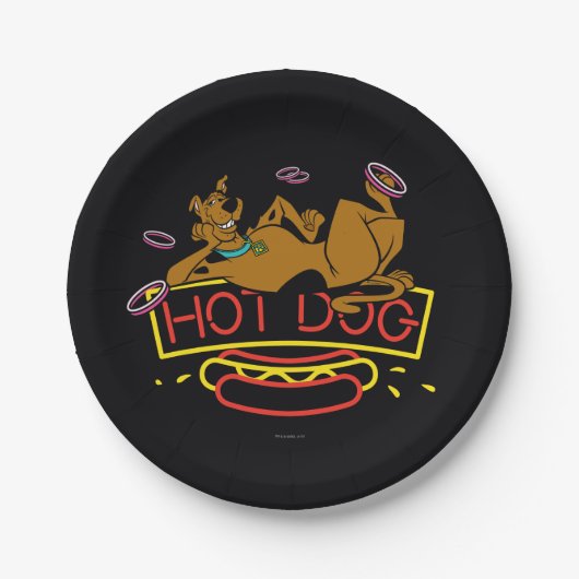 Scooby-Doo Hot Dog Neon Sign Pappteller (Vorderseite)