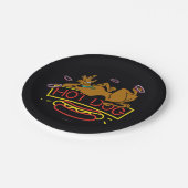 Scooby-Doo Hot Dog Neon Sign Pappteller (Schrägansicht)