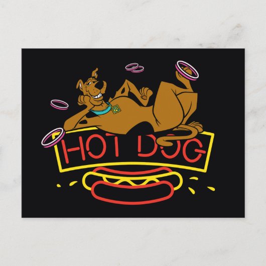 Scooby-Doo Hot Dog Neon Sign Postkarte (Vorderseite)