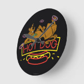 Scooby-Doo Hot Dog Neon Sign Runde Wanduhr (Winkel)