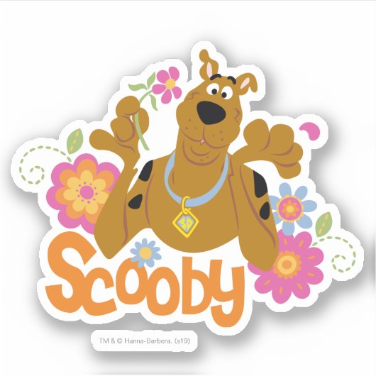 Scooby-Doo in Blume Aufkleber (Vorderseite)