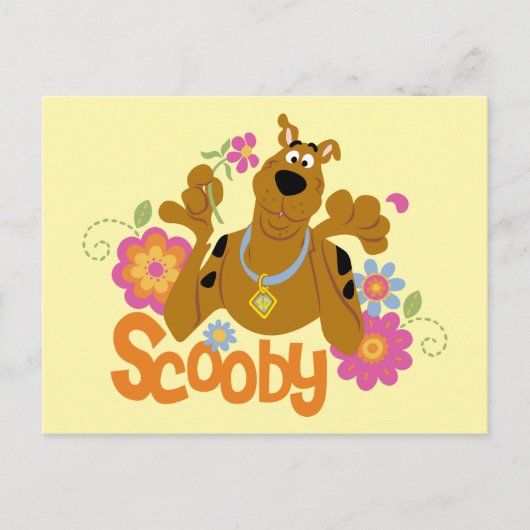 Scooby-Doo in Blume Postkarte (Vorderseite)