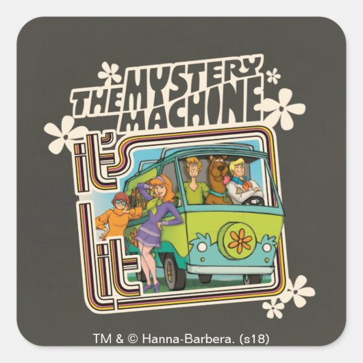 Scooby-Doo | "It's Lit" Mystery Machine Graphic Quadratischer Aufkleber (Vorderseite)
