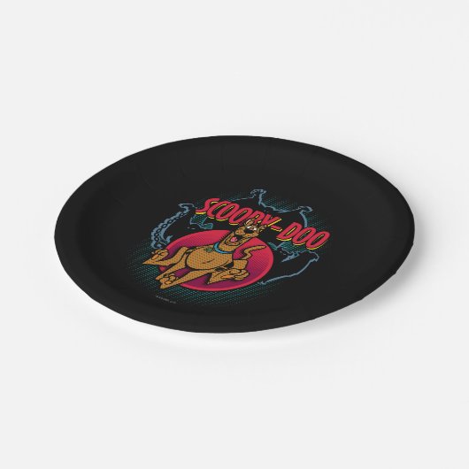 Scooby-Doo läuft von Geistern grafisch Pappteller (Schrägansicht)