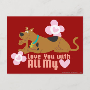 Scooby-Doo "Liebe dich mit meinem ganzen Herzen" Postkarte