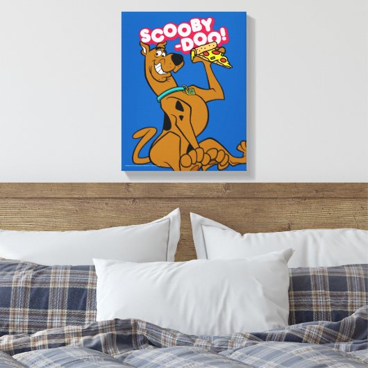Scooby-Doo mit Pizza-Scheibe Leinwanddruck (Insitu (Schlafzimmer))