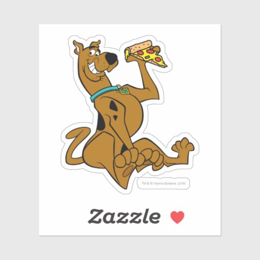 Scooby Doo mit Pizza Slice Aufkleber (Blatt)