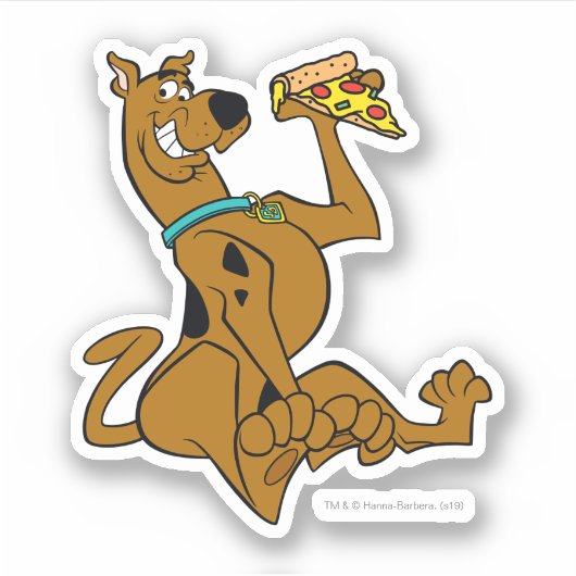 Scooby Doo mit Pizza Slice Aufkleber (Vorderseite)