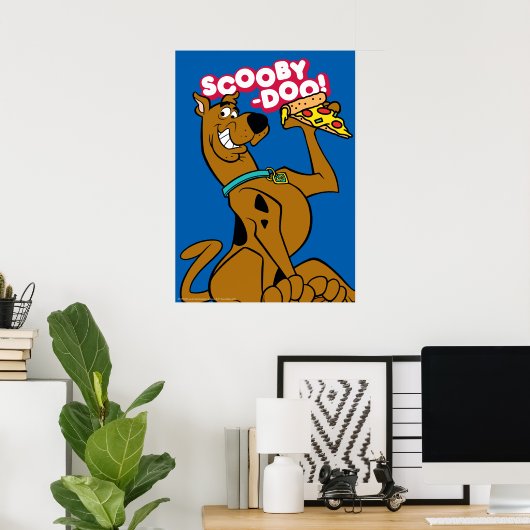 Scooby Doo mit Pizza Slice Poster (Heimbüro)