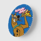 Scooby Doo mit Pizza Slice Runde Wanduhr (Winkel)