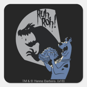 Scooby-Doo Mitternacht Snack "Ruh Roh"! Quadratischer Aufkleber