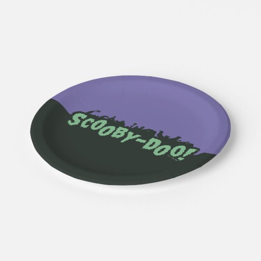 Scooby-Doo! Monster-Silhouette-Logo Pappteller (Schrägansicht)