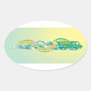 Scooby-Doo   Mysteriemaschine "Ich bremse für Pizz Ovaler Aufkleber