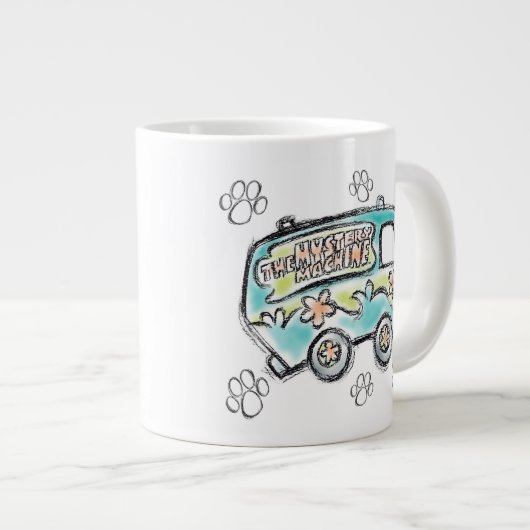 Scooby-Doo | Mystery Machine Sketch Jumbo-Tasse (Vorderseite Rechts)