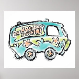 Scooby-Doo Mystery Machine Sketch Poster