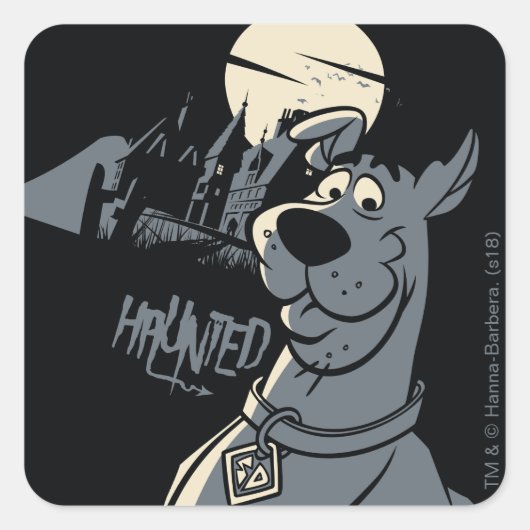 Scooby-Doo Noir Spuk Mansion Graphic Quadratischer Aufkleber (Vorderseite)