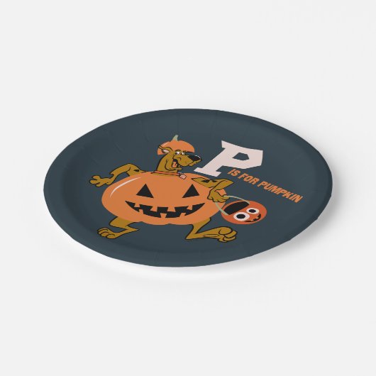 Scooby-Doo | P ist für Pumpkin Pappteller (Schrägansicht)