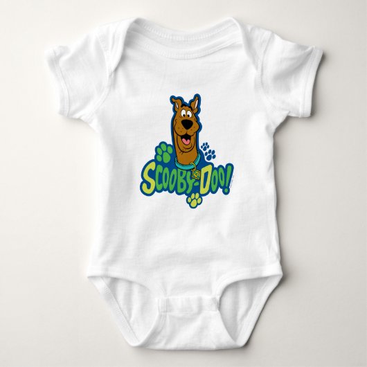 Scooby-Doo Paw Print Character Abzeichen Baby Strampler (Vorderseite)