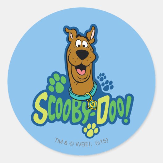 Scooby-Doo Paw Print Character Abzeichen Runder Aufkleber (Vorderseite)