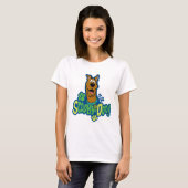 Scooby-Doo Paw Print Character Abzeichen T-Shirt (Vorne ganz)
