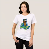 Scooby-Doo Paw Print Character Abzeichen Tri-Blend Shirt (Vorderseite voll)