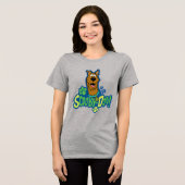 Scooby-Doo Paw Print Character Abzeichen Tri-Blend Shirt (Vorderseite voll)