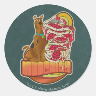 Scooby-Doo | Pile of Pizza "Munchies" Graphic Runder Aufkleber