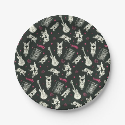 Scooby-Doo Punk Gitarre und Amp Muster Pappteller (Vorderseite)