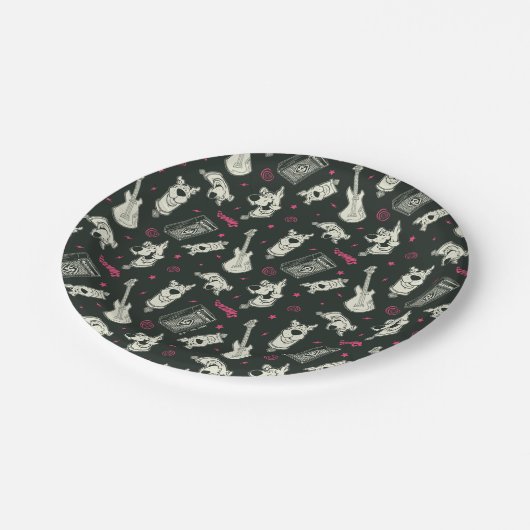 Scooby-Doo Punk Gitarre und Amp Muster Pappteller (Schrägansicht)