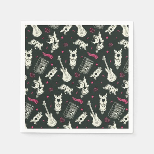 Scooby-Doo Punk Gitarre und Amp Muster Serviette (Vorderseite)