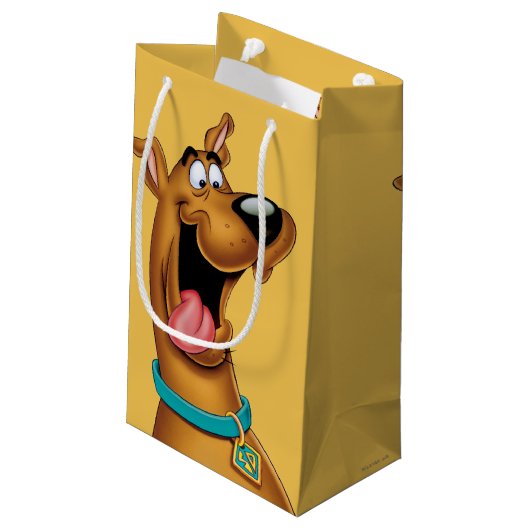 Scooby-Doo regte Gesicht auf Kleine Geschenktüte (Rückseite Schrägansicht)