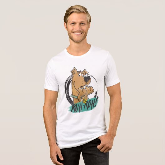 Scooby-Doo "Ruh Roh!" Marker Sketch Tri-Blend Shirt (Vorderseite voll)