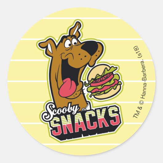 Scooby-Doo "Scooby Snacks" Logo Runder Aufkleber (Vorderseite)