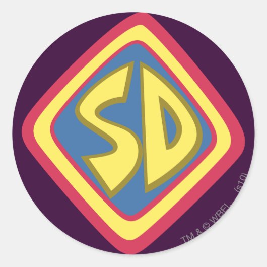 Scooby-Doo "SD"-Symbol Runder Aufkleber (Vorderseite)