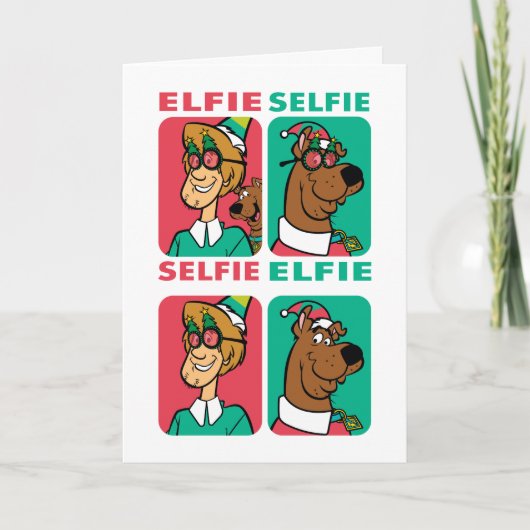 Scooby-Doo & Shaggy "Elfie Selfie" Feiertagskarte (Vorderseite)