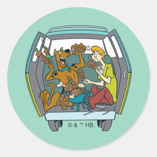 Scooby-Doo & Shaggy in der geheimnisvollen Maschin Runder Aufkleber (Vorderseite)