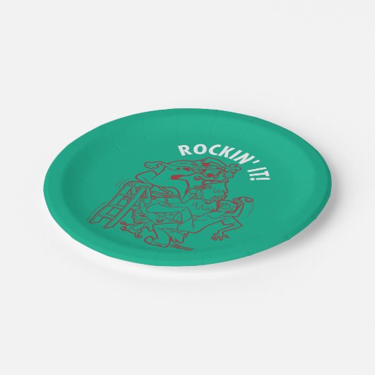 Scooby-Doo & Shaggy Rockin" Es 'Runde des Baumes Pappteller (Schrägansicht)