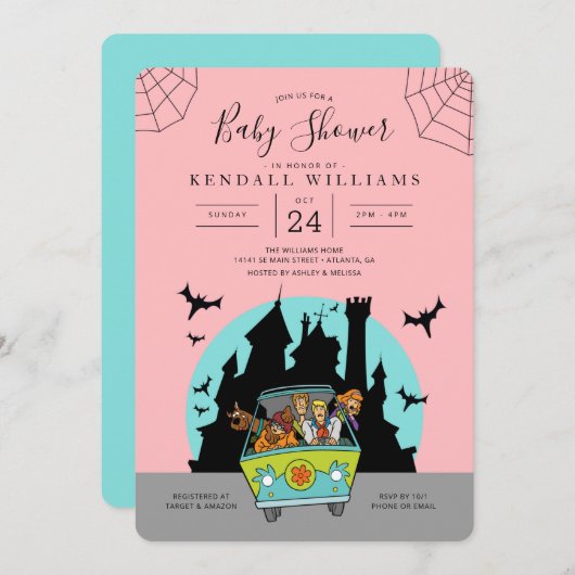 Scooby-Doo Spooktacular Babydusche Einladung (Vorne/Hinten)