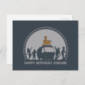 Scooby-Doo Style Tribal Van Silhouette Postkarte (Vorne/Hinten)