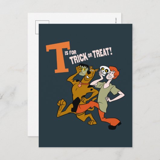 Scooby-Doo | T ist für Trick oder Treat Postkarte (Vorne/Hinten)